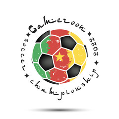Obraz premium Soccer ball with Cameroon national flag colors