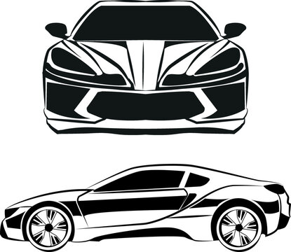 AUTO DEPORTIVO LOGO VECTOR SILUETA ICONO DE LUJO