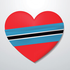 Heart with Botswana flag