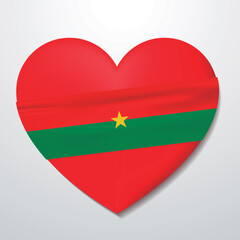 Fototapeta premium Heart with Burkina Faso flag