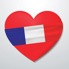 Heart with France flag