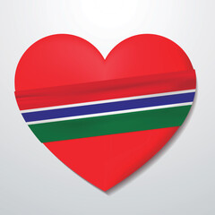 Heart with Gambia flag