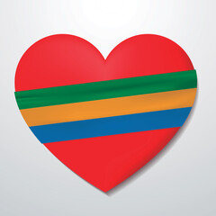 Heart with Gabon flag