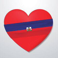 Heart with Haiti flag