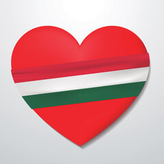 Heart with Hungary flag