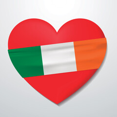 Heart with Ireland flag