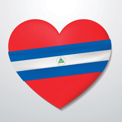 Heart with Nicaragua flag