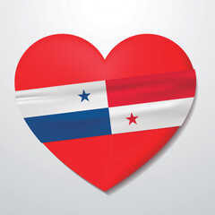 Heart with Panama flag