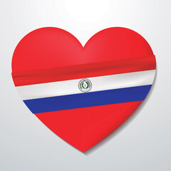 Heart with Paraguay flag