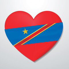 Heart with Democratic Republic of Congo flag