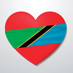 Heart with Tanzania flag
