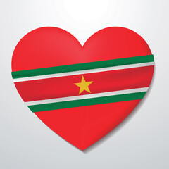 Heart with Suriname flag