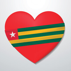 Obraz premium Heart with Togo flag