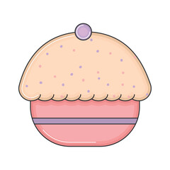 Isolated colored cupcake sketch icon Vector illustration