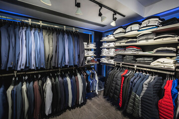 General view of a luxury store with men clothing