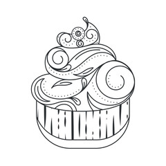 Isolated sweet cupcake sketch icon Vector illustration