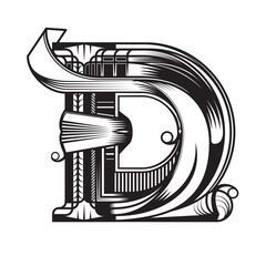 Capital letter, Letra ilustrada con estilo neo barroco, puede utilizarse para decorar diseños o para darle un toque elegante a algún texto