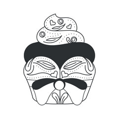 Isolated sweet cupcake sketch icon Vector illustration