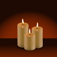 Fototapeta na wymiar Realistic candles collection.3d candles.Burning candle