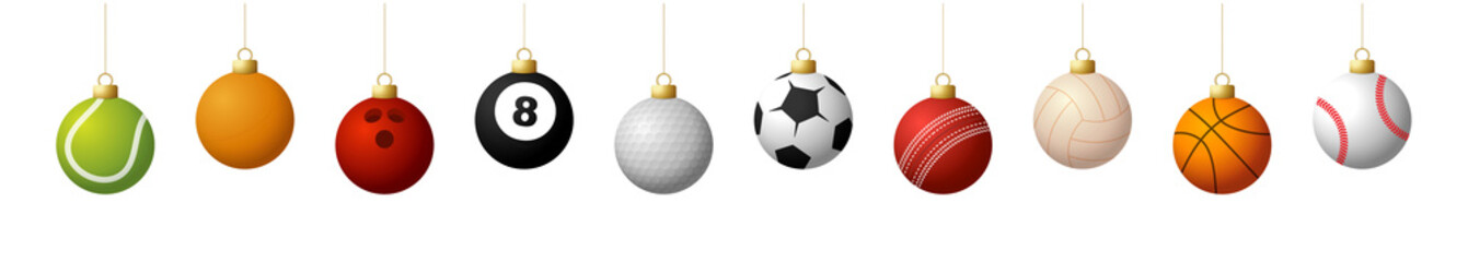 sport christmas or new year bauble ball hanging on thread