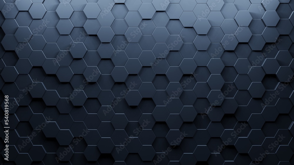 Poster Realistic abstract honeycomb background. 3d rendering.