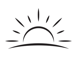 Sunset icon, sunrise icon. Sun, rise symbol. Morning icon.