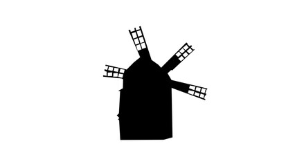 Obraz premium windmill, black isolated vector silhouette