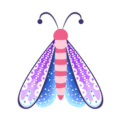 Isolated purple moth vector illustration