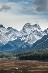 Calgary Mountain Scape Banff Snowy Peaks