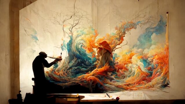 amazing artist at work painting art background wallpaper HD