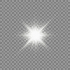Vector transparent sunlight special lens flare light effect. PNG. Stars ligh. Bom light. Vector illustration