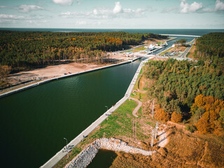 Przekop Mierzei Wiślanej
Construction of a canal to the Baltic Sea on the Vistula Spit. Poland. Europe. - obrazy, fototapety, plakaty