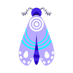 Isolated purple moth vector illustration