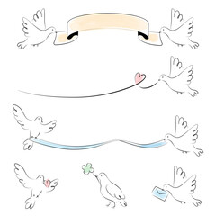 手描きの小鳥セット4