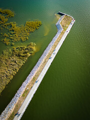 Przekop Mierzei Wiślanej Construction of a canal to the Baltic Sea on the Vistula Spit. Poland. Europe. - obrazy, fototapety, plakaty