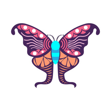 Isolated purple butterfly vector illustration