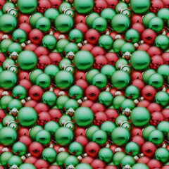 Fototapeta na wymiar Xmas Spheres green and red