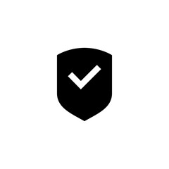 Shield check mark icon vector illustration. Protection approve sign. Insurance icon