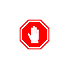 Obraz premium Stop icon vector illustration. stop road sign. hand stop sign and symbol. Do not enter stop red sign with hand
