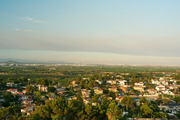 landscape view from the mountain to the village