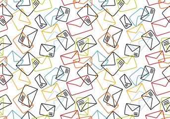 Cartoon geometric envelope seamless letters pattern for fabrics and textiles and packaging and wrapping paper