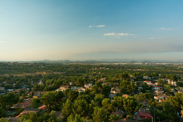 landscape view from the mountain to the village