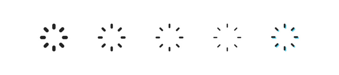 Brightness mode icon. Light sun vector symbol. Simple bright outline signs. Light level switch icons set. Contrast mode web sign. Make screen brighter button. Display theme for computer, phone, TV.