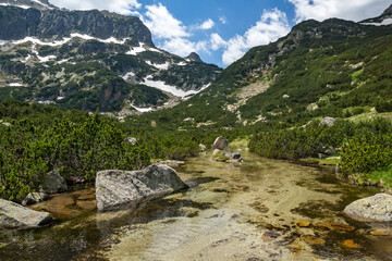 Summer view of Pirin Mountain near Popovo Lake, Bulgaria