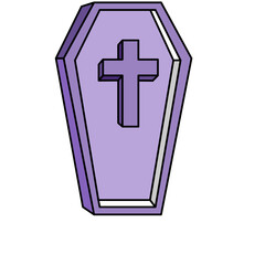 Isolated coffin death hallowen vector illustration