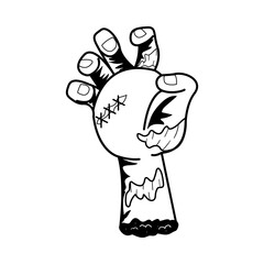 Isolated hand scary draw hallowen vector illustration
