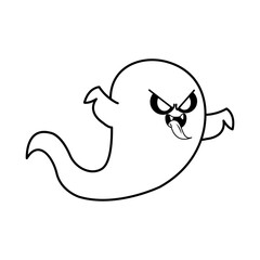 Isolated phantom draw hallowen vector illustration