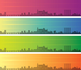 Cordoba Multiple Color Gradient Skyline Banner