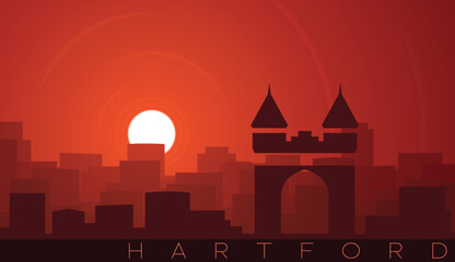 Hartford Low Sun Skyline Scene