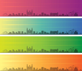 Las Palmas Multiple Color Gradient Skyline Banner